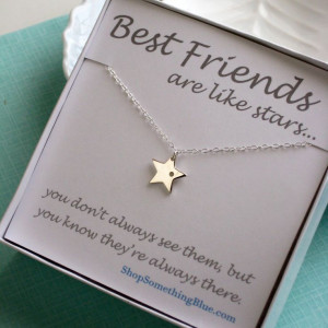 ... Charm, Lucky Star, Best Friend Gift, Sterling Silver, Sentiment Card