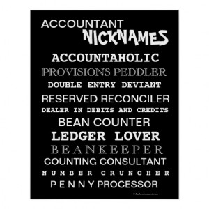 Funny Accountant Nicknames and Silly Job Titles Posters