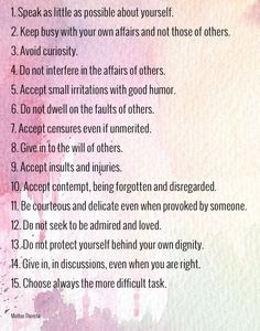 Mother Theresa's Humility List. Such a good reminder. More