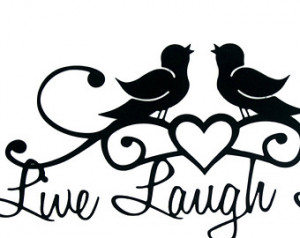 Love Birds Silhouette Live laugh love metal sign