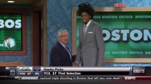 Luca Nogueira sports amazing afro at NBA Draft