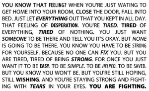 text, fighting, life, quotes, strong, tears, text, tired