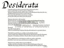 DESIDERATA GO PLACIDLY AMID NOISE HASTE QUOTE TYPOGRAPHY EHRMANN ...