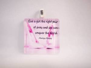 ... -Funny-Inspirational-Pink-Shoes-Quote-Glass-Tile-Photo-Pendant-LG