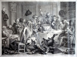 ... Boswell, lies in the foreground. (Engraving by William Hogarth, 1765
