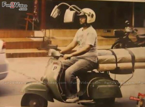 this funny helmet which has side mirrors like cars and this man funny ...