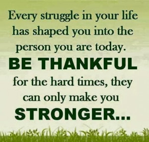 Every struggle in your life has shaped you into the person you are ...