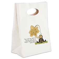 Bumble Bee with Bible Quote Canvas Lunch Tote for