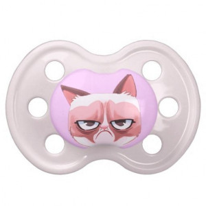 Funny Angry Cat Pink Pacifier. For order or details click on the image ...