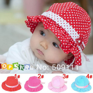 New-design-Korea-cute-dot-baby-sun-hat-Baby-girl-s-summer-bucket-cap ...