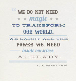 JK Rowling Inspirational Typography Picture Quote