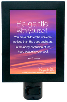 Be Gentle With Yourself” Inspirational Quote Night Light