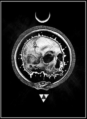 hell moon skull triangle esoteric uroboros gozer