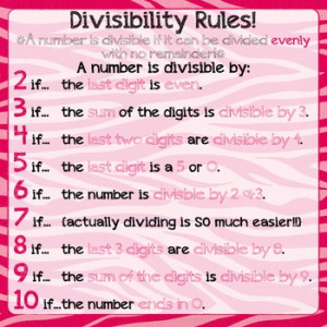 Zebra Print Divisibility Rules Poster