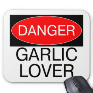 Danger - Garlic Lover Funny T-Shirt Mug Hat Apron Mouse Pad
