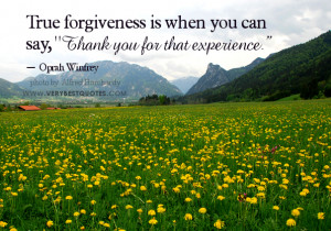 True forgiveness is when you can say, “Thank you for that experience ...