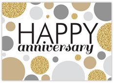 Happy Work Anniversary Images Gold gray dots anniversary