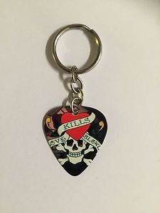 Details about ED HARDY LOVE KILLS SLOWLY QUOTE GUITAR PICK KEY RING