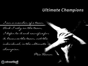 ... of a team and i rely on the team i defer to it and sacrifice for