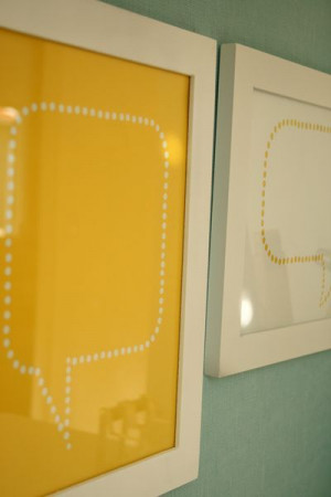Quote bubbles in frames...use a dry erase marker to write quotes! A ...