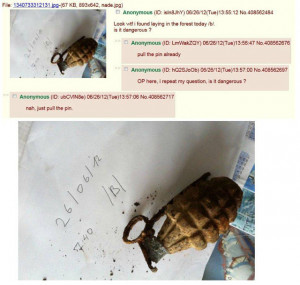 Found A Grenade In The Woods': Amazing 4chan Thread | Geekologie640