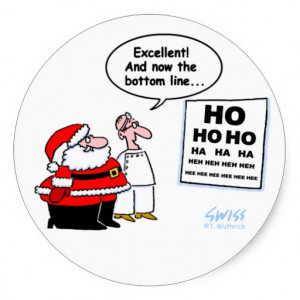 Cute Funny Optometrist Santa Sticker