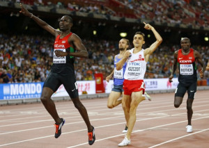 David Rudisha from Kenya ran a brilliant 800m race to win his second ...