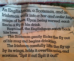 Englishman, Scotsman and Irishman