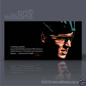 Details about LANCE ARMSTRONG CANVAS ICONIC ART & QUOTE Art Williams