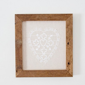 Custom Made Paper Cut Heart Quote On Reclaimed Barn Wood Frame