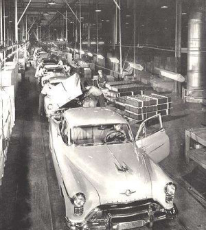 On the assembly line.