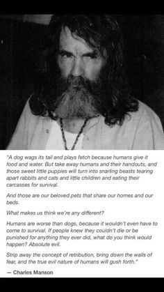 charles manson quote more true crime scary things awesome quotes ...