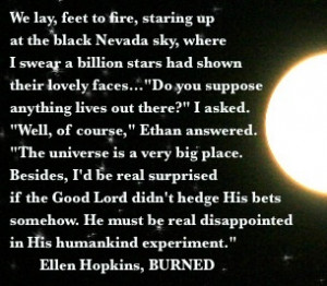 The Ellen Hopkins Sunday Quote of the Day is from BURNED