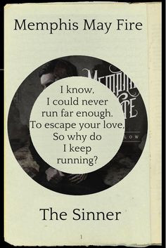Memphis May Fire - The Sinner. Take all my guilt, take all my pride. I ...