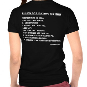 Rules for Dating My Son T-shirt for Moms