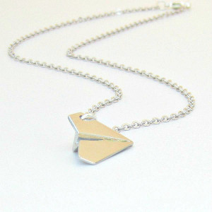 Paper Airplane Necklace One