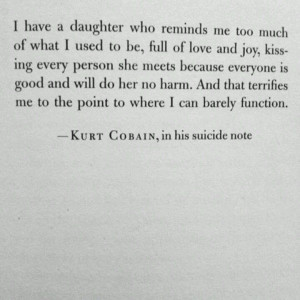 kurt cobain in his suicide letter