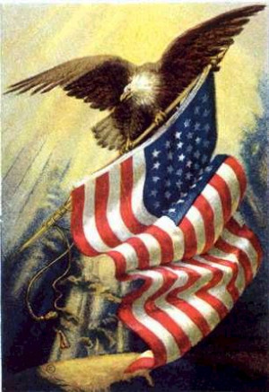 United States Flag with Eagle Background