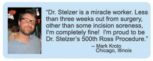 Dr. Paul Stelzer Performs 500th Ross Procedure On Mark!