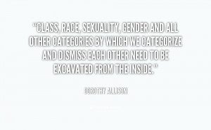 Class, race, sexuality, gender and all other categories by which we ...