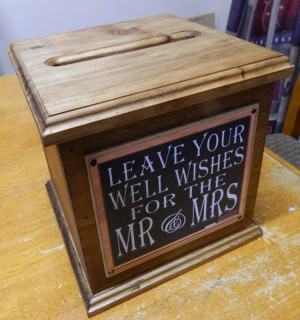Wooden Wishing Well, Wedding Card Box, Assort Sayings Handmade ...