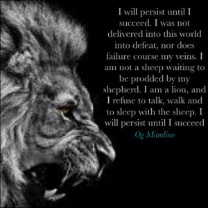 Og Mandino Lion Quote - Lions Head image