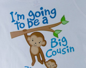 ... Cousin Onesie, Personalized Big Cousin Monkey Shirt with Little Cousin