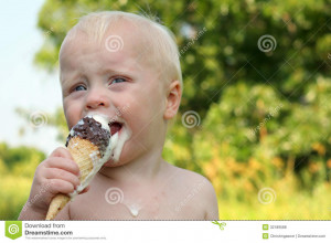 Funny Baby Eating Ice Cream...