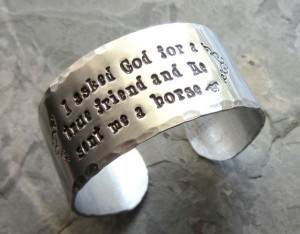 Handstamped Horse Quote Cuff Bracelet-Equestrian jewelry-Aluminum Cuff