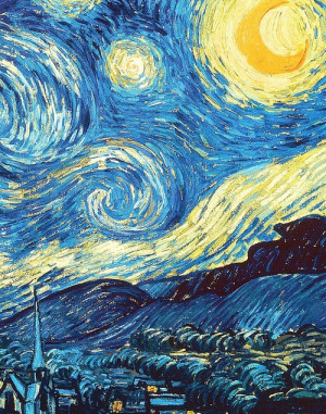 Detail of Vincent van Gogh ’s The starry night (1889)