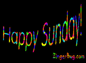 Glitter Graphic Comment: Happy Sunday Colorful Animated Text Graphic