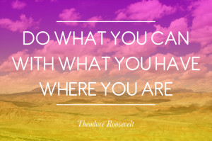 Do what you can, with what you have, where you are - Wise Quote