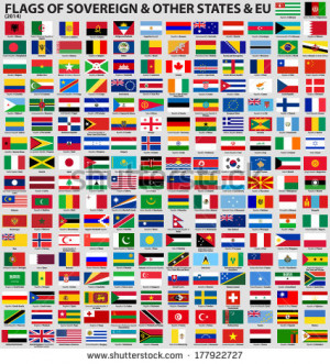 World Flags Set Stock...