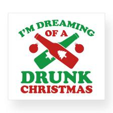 Dreaming Of A Drunk Christmas Wine Label for